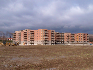 Faubourg Giffard. Vue en direction NO. Crédit photo: Jean Cazes, 17 novembre 2007.