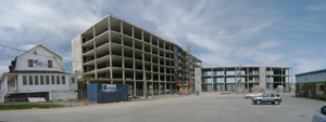 Domaine le Crystal en construction. Photo panoramique: Jean Cazes, 16 mai 2008.